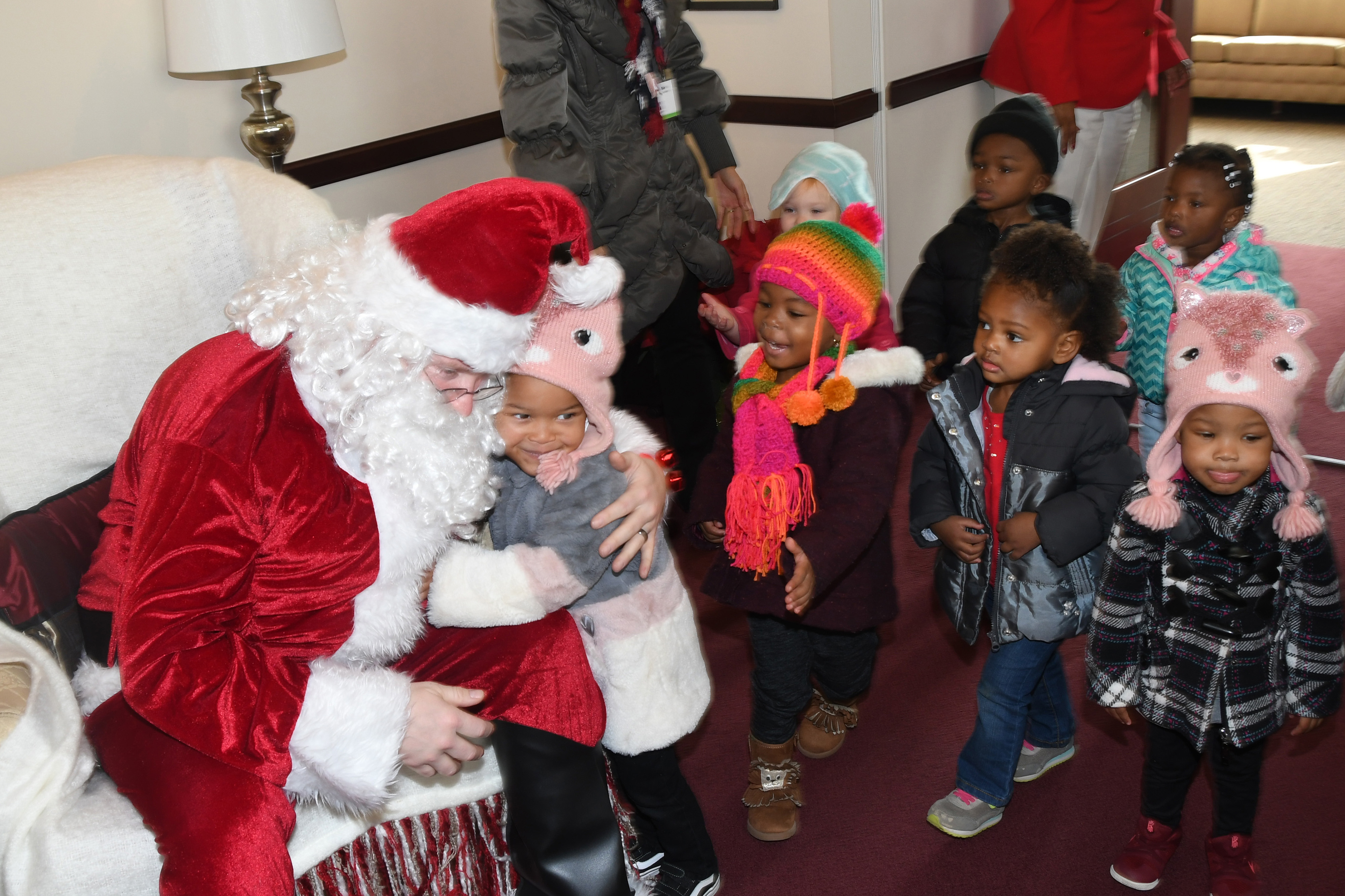 Santa, Children visit President's Office