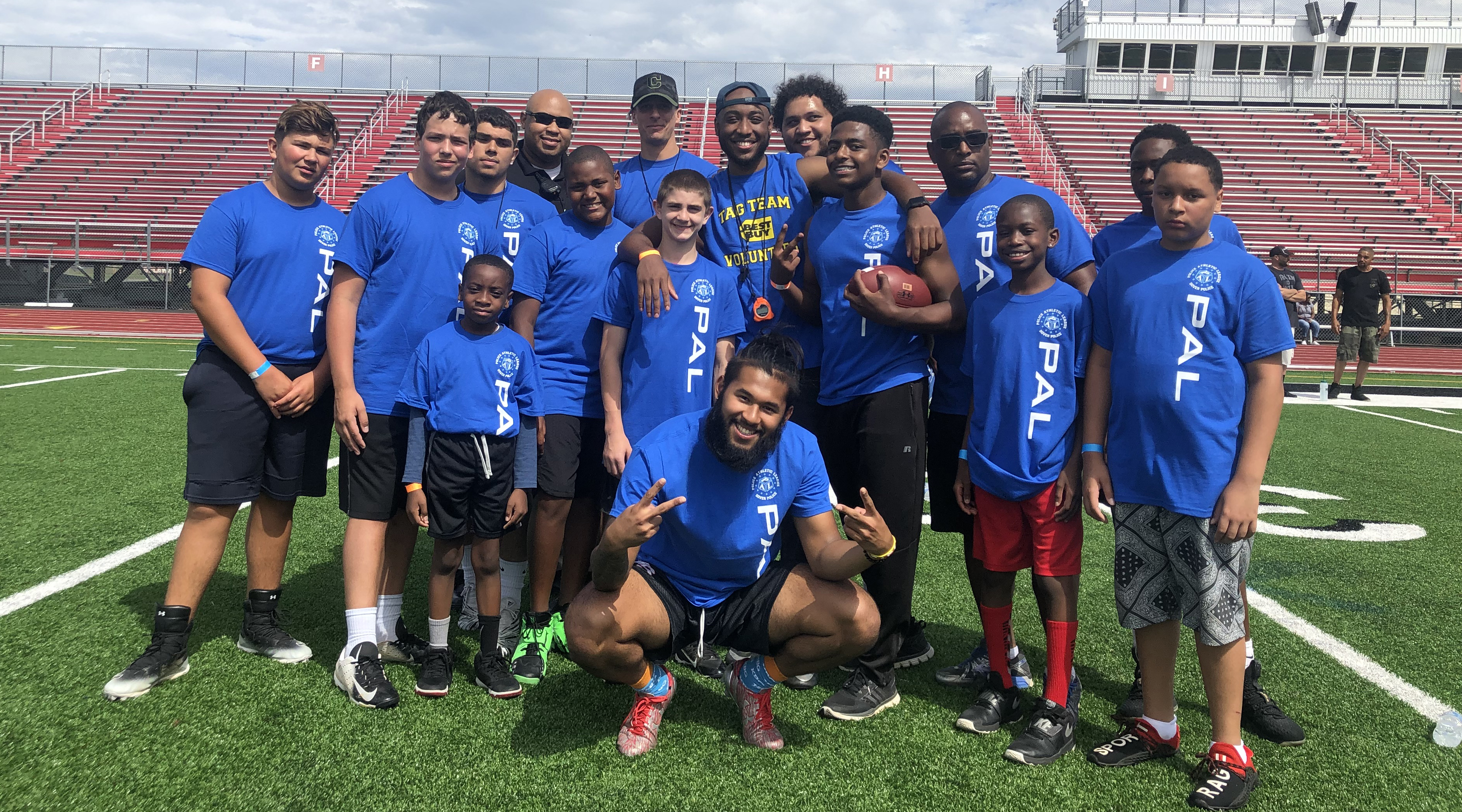 Police partner for Youth Football Combine on campus