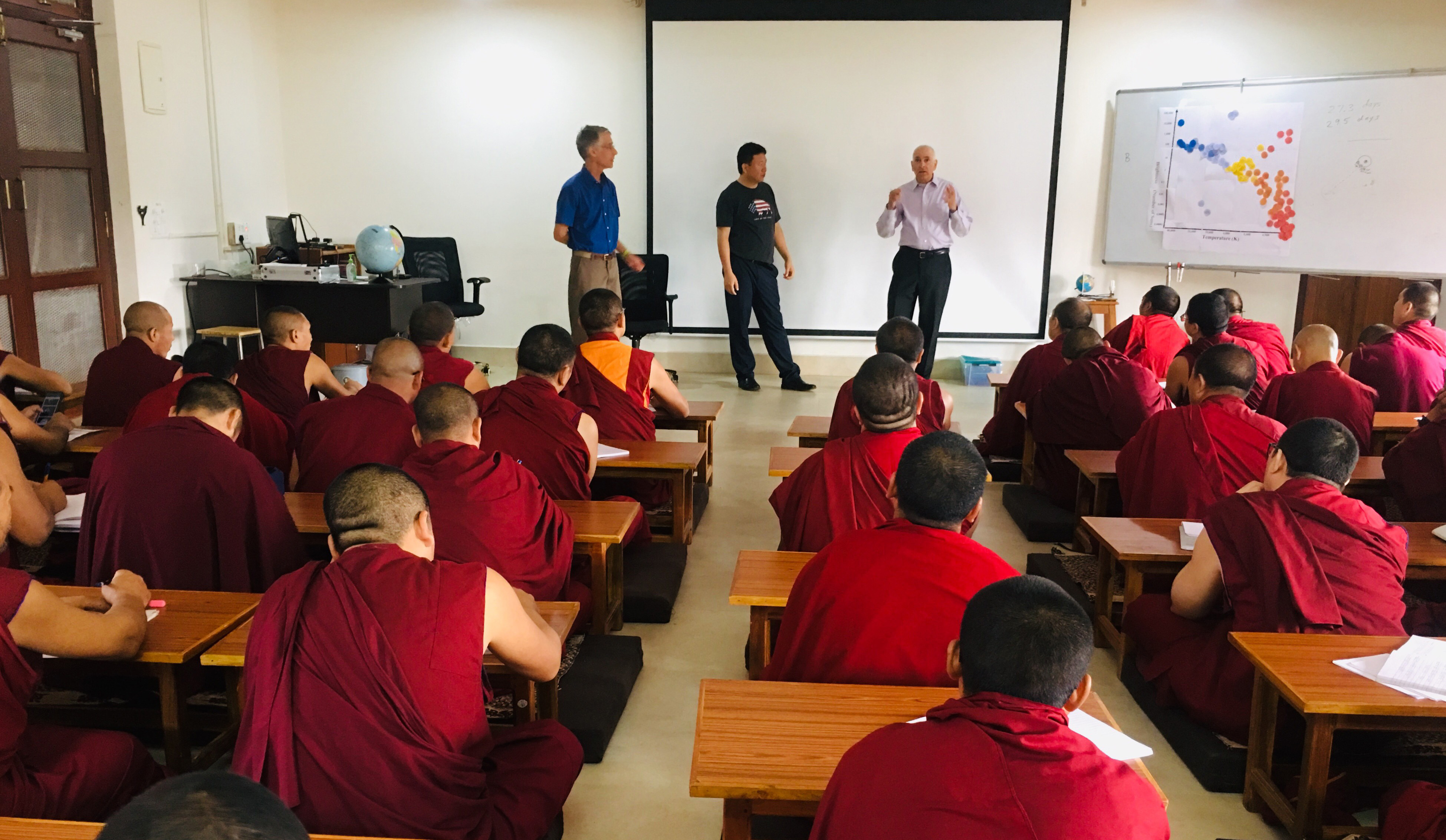 Dr. Bobrowsky teaches Tibetan monks