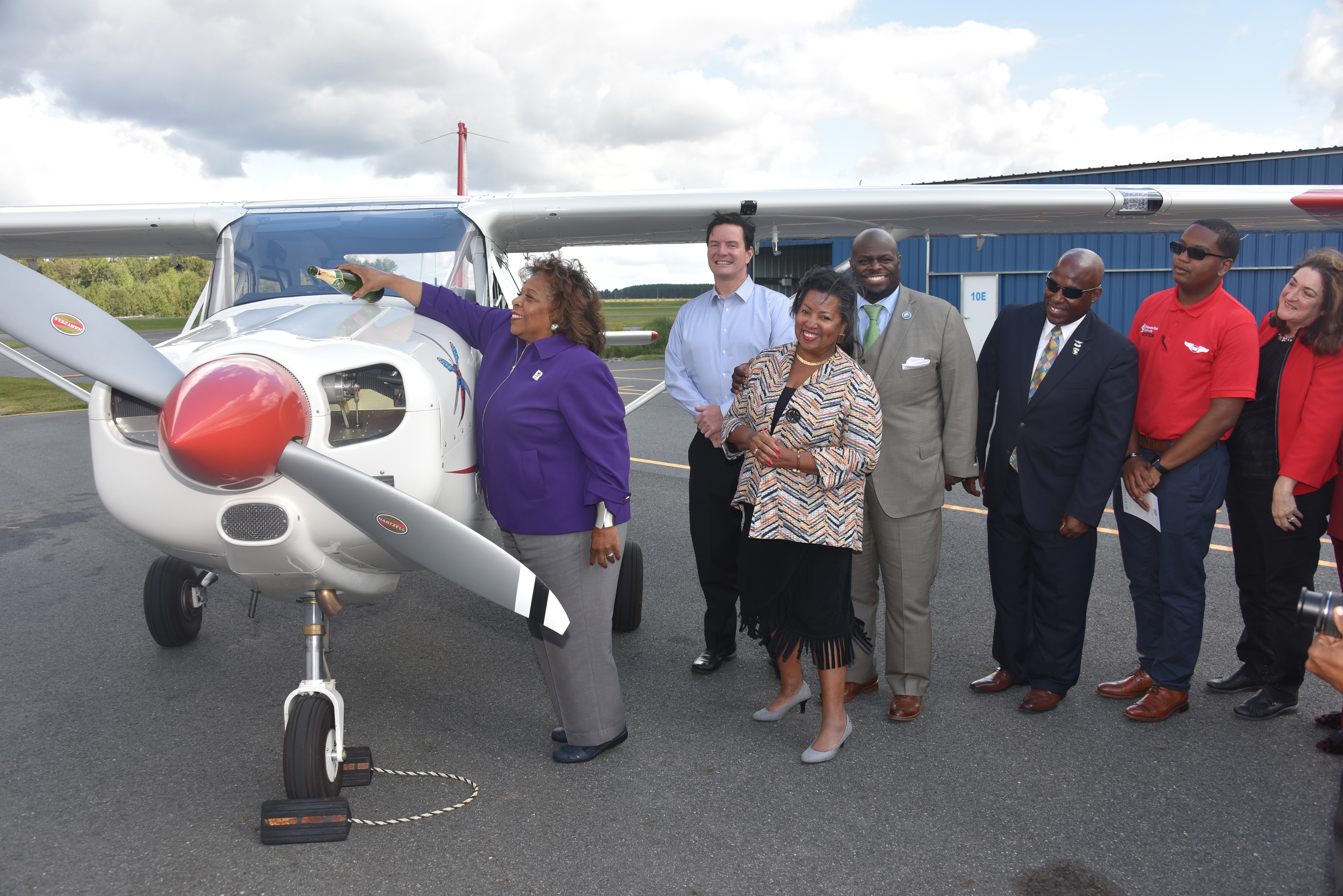 University celebrates new aircraft