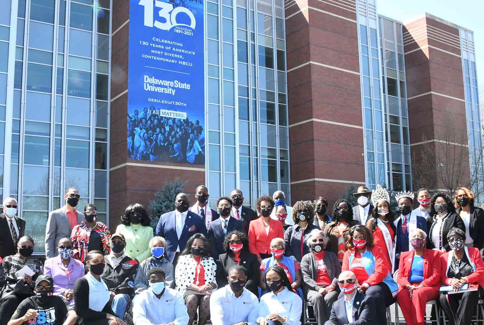 Del State celebrates 130th Anniversary banner 