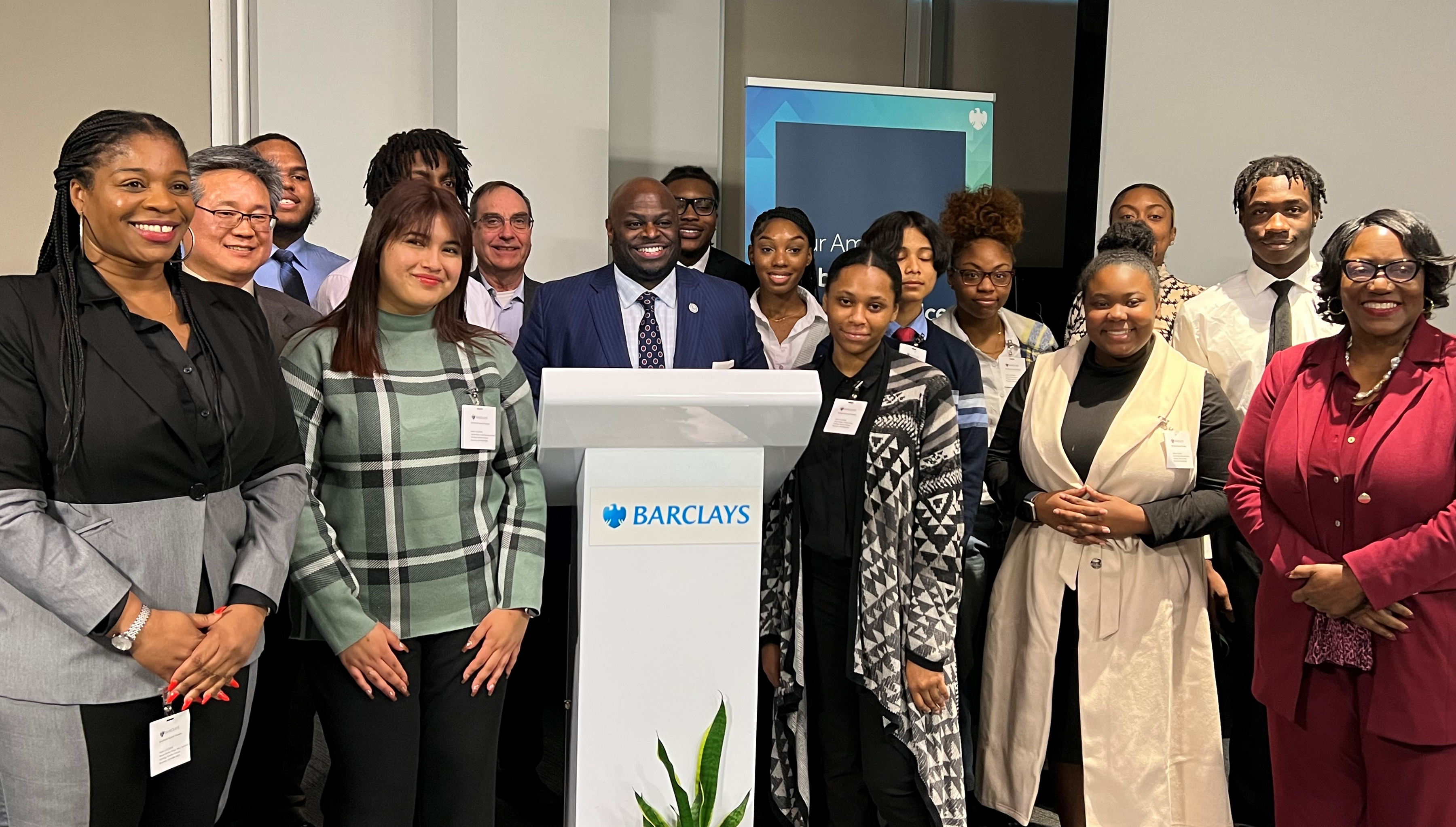 College of Business students spend a day at Barclays