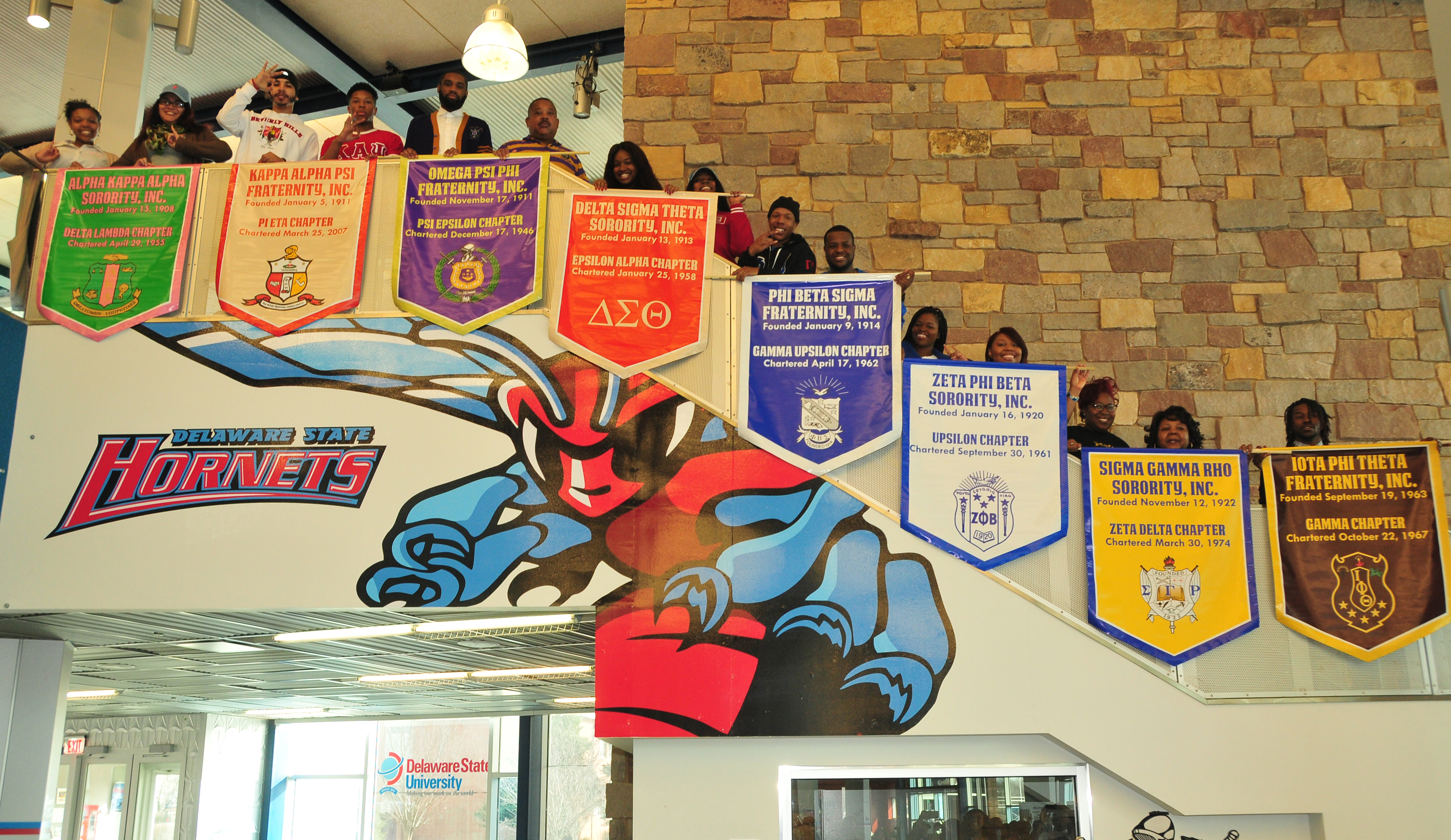 DSU Fraternities and Sororities Display Banners